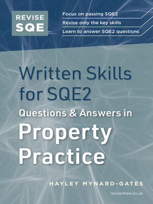 cover image of Revise SQE Written Skills for SQE2